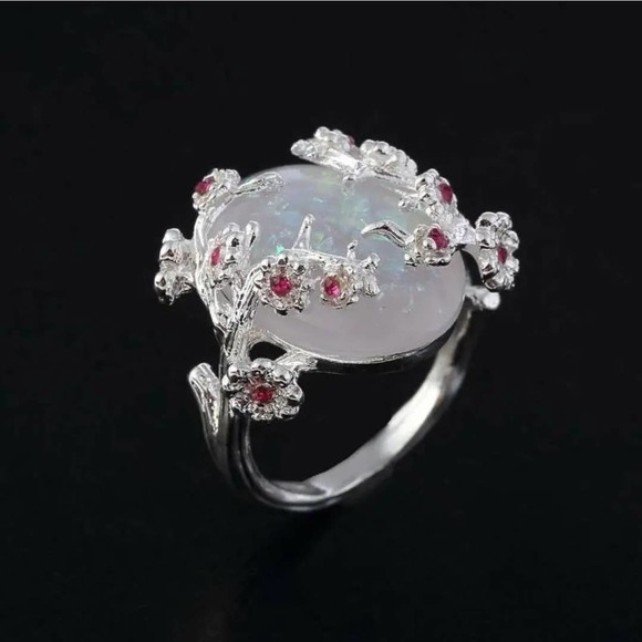 🧚‍♀️ Tree & Stone Faerie Ring ◇ Very Cool Costume Jewelry Ring - Picture 2 of 7